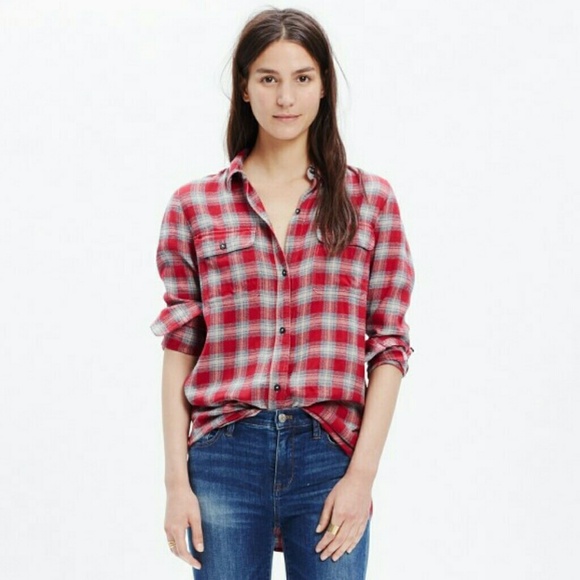 Madewell Tops - Madewell Ex-Boyfriend Shirt in Fairfax Plaid Small